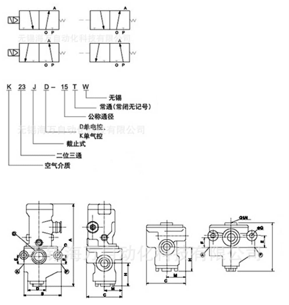 K23J-W截止换向阀参数与型号