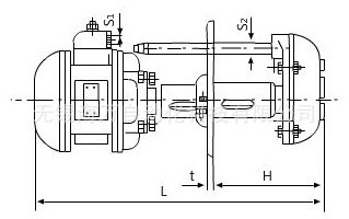 JCB型机床冷却泵安装尺寸图1