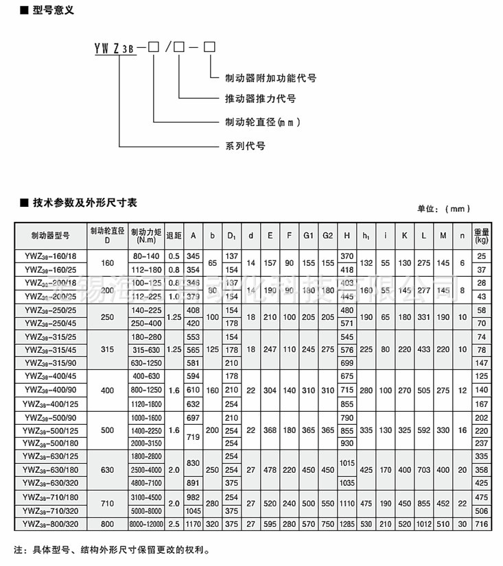 YWZ3B电力液压制动器-2